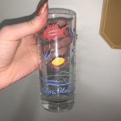 Vintage Hand painted 3D Fish / Ocean Themed Highball Glasses / Tumblers Set Of 3