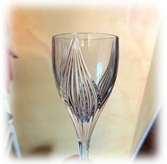 8″ GORHAM CRYSTAL Primrose Cut Water Goblet Wine Iced Tea Glass Retired 1998