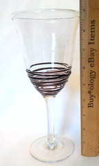 Hand Crafted Air Bubbles 12 oz. Stemmed Wine Glass Applied Concentric Swirls