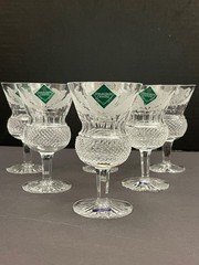 SET 6 ENDINBURGH CRYSTAL THISTLE 5 1/4″ WINE GLASSES