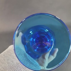 Hoffman House Antique Blue Footed Crimped Vase by IMPERIAL GLASS-OHIO 1965