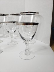FOSTORIA WEDDING RING PLATINUM BAND STEMWARE VINTAGE Mid-Century Lot of 14 EUC