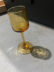 Vintage Amber Glass Cordial Stemware 3.75″ Tall