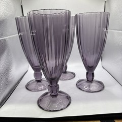Crystal D’Arques-Durand Amethyst Tall Footed Tumblers.