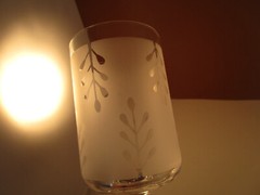 Vintage Mixed Frosted Leaves Teardrops Set of 3 Water Goblet Glasses