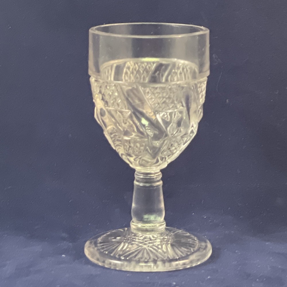 EAPG Jones,Cavitt & Co. #126 Mitred Diamond Points aka Zig Zig Cordial Wine 1887