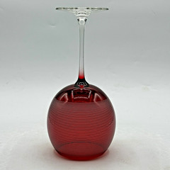 Set of 4 Mikasa Cheers Ruby Etched Balloon Red Wine Glasses 9” France Excellent