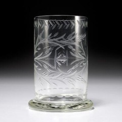 Vintage Etched Hand Blown Glass Highball Tumbler Votive Candle Holders 6pc Lot