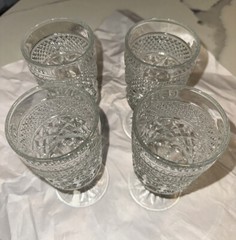 Vintage Set Of 4 WEXFORD 6 3/4” WATER Goblets By Anchor Hocking 8 oz