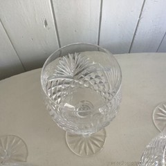 6 Shannon by Tipperary Wine Water Goblets Stemware Stems Claret Irish Hand Cut