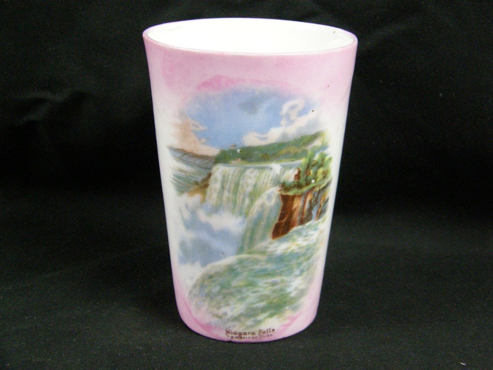 Antique Niagara Falls American Tumbler Cup Victoria Carlsbad Austria Souvenir
