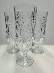 Set of 3 Crystal Glass Fifth Avenue PORTICO Iced Tea Glasses S
