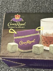 Crown Royal Whisky Glass Set 13pc New 4 Glasses 8 Stones Velvet Bag Gift Barware