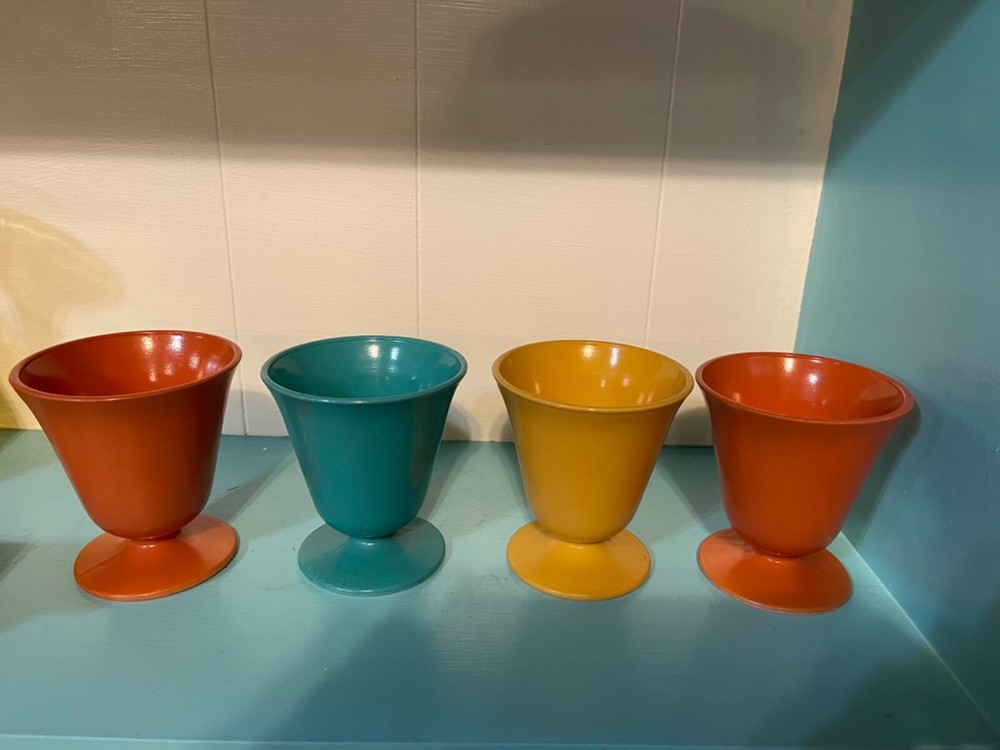4 Hazel Atlas SIERRA OVIDE PLATONITE 6 OZ FTD TUMBLERS/SHERBETS