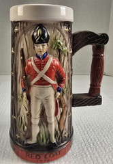 Vintage Napcoware Red Coat 1776 Soldier Figural Beer Stein Brown Ceramic Japan