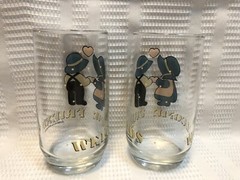 1988 Anchor Hocking “Welcome Friends” Amish Boy & Girl Tumbler Set (Qty.2)