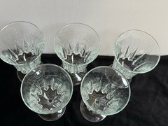 CRISTAL D’ARQUES-DURAN FRANCE “REGENCY” VERTICAL PANEL CUTS WINE GLASS SET OF 5