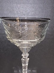 4 Rock Sharpe ARCTIC ROSE Glasses Cocktail Stemware Vintage