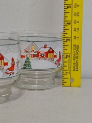 Vintage 4 Sango Silent Night Beverage/Juice Glass Barware Christmas Winter 8 oz
