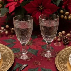 Princess House Fantasia Footed Wine Goblets, Set of 2, Vintage Etched Stemware