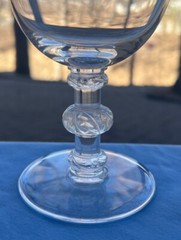 Lalique Crystal Saint Hubert Bordeaux Wine Goblet 5 1/4 Inches France Mint!