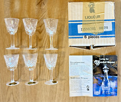 6 WATERFORD Lismore Crystal Cordial Liqueur Glasses 1990s WEDDING GIFT New NIB