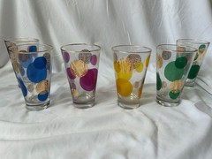 Vintage MCM Russel Wright Bartlett Collins Eclipse Glass Tumblers Set of 6 Multi
