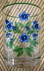 Set of 6 – Vintage FORGET ME NOT Glass Tumblers 4”T & 3”W