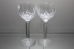 Set of two (2) Waterford Crystal Lismore Wine Hock Stem Glass 7 1/2″ Tall MINT
