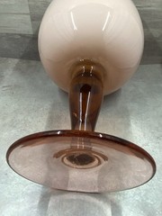 Vintage Carlo Moretti Murano Cased White Pink Blush Wine Glass 10” Italy