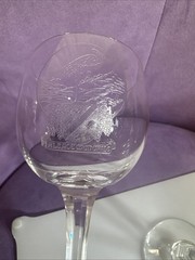 Crystal Glass Set Of 2 Tall 8”