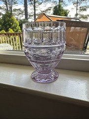 Fostoria Hermitage Wisteria Orchid Lavender Footed Juice Glass Goblet Vintage
