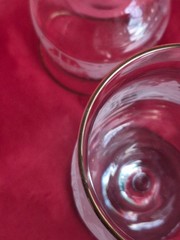 4 VTG Arby’s Libbey Frosted Winter White Pines Wine Tulip Goblets 7″ 12 oz Gold