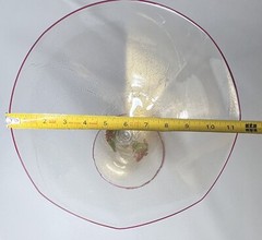 Pauly Signed Venetian Murano Footed Bowl Murano Glass Gold Leaf Extremely Rare
