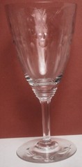 1936 HEISEY glass ROYAL YORK cut #883 on 7″ WATER GOBLET on #3350 STEM-(1 of 10)
