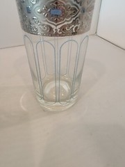 Vtg Barware Culver High Ball 1 Glass Sorrento Silver Filigree Turquoise MCM Rare