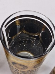 4 MCM Libbey Prudential Rock Of Gibralter 24K Gold & Black Highball Glasses 12oz