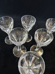 Val St. Lambert Elegance Signed Sherry Glasses Set of 6, 5 1/8″ Tall, 2 oz