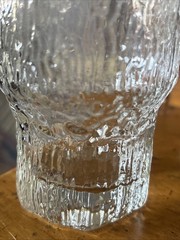 2 Indiana Glass Co Crystal Ice Textured Glass Low Ball Set 1960s MCM 5”