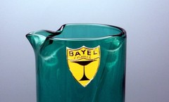MCM Bayel France Emerald Green Crystal Martini Pitcher Set 6 Glasses Stirrer