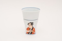 Arita Ware Daitan Kiln Ukiyo-e Beer Glass Tumbler Kabuki Samurai 280ml Japan