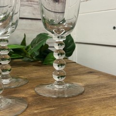 4 Imperial Candlewick Ball Stem Clear Glass 7 3/8″ Water Wine Drink Goblets 8 oz