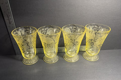 1932-1935 Hazel-Atlas ‘Florentine #2’ 9oz Footed Tumblers (Set of 4)