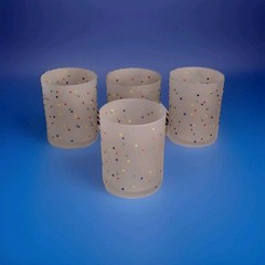 Frosted Polka Dot Tumbler Double Old Fashioned