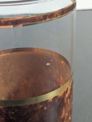 5 Barware MCM Culver 5.5″ Tumbler Glasses Tortoise Shell & Gold Retro Vtg
