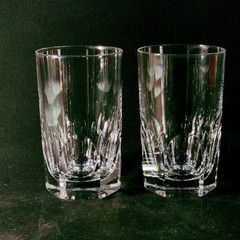 ATLANTIS EVORA HIGHBALL GLASSES, Cut Lead Crystal, 4 7/8″, 11oz, PORTUGAL, 2PCS