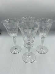 Vintage Morgantown Mayfair Glass Water Coblets. Set of 4.