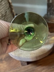 Libbey Clear Martini Glass with Green Twisted Stem – Contemporary Style, 7″ Tall