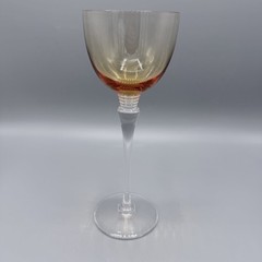 Saint Louis France Crystal Wine Glass Amber Gold Bowl Tall Stem Replacement 9in