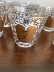 Vintage Gold White Birdcage Rocks Glasses Set 11 MCM Briard Style Barware